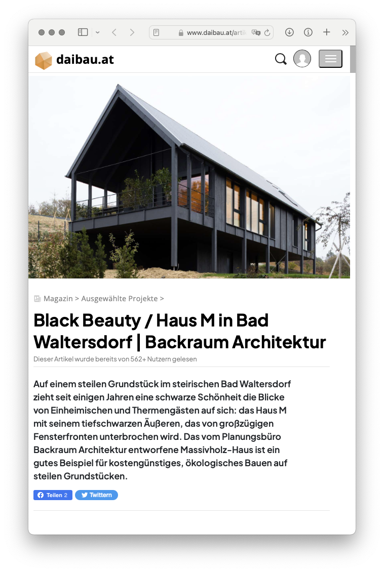 Black Beauty / Haus M in Bad Waltersdorf | Backraum Architektur